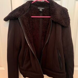 Athleta Fur lined Black Jacket S
